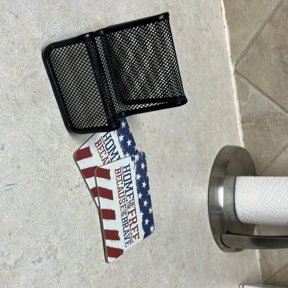 Cell phone holder and 2 coasters